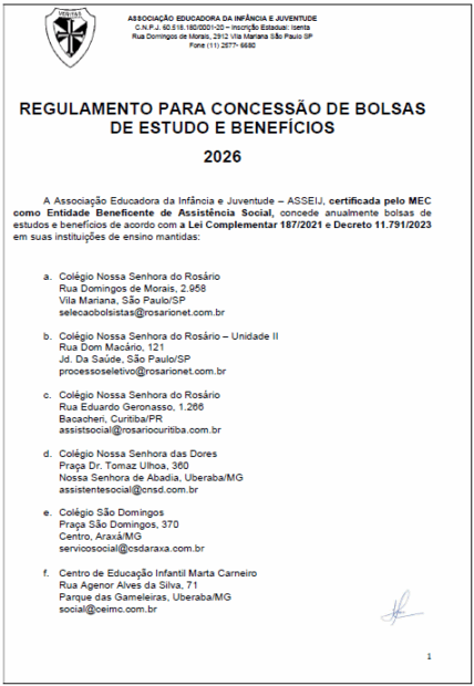 REGULAMENTO PARA CONCESSÃO DE BOLSASDE ESTUDO E BENEFÍCIOS 2026
